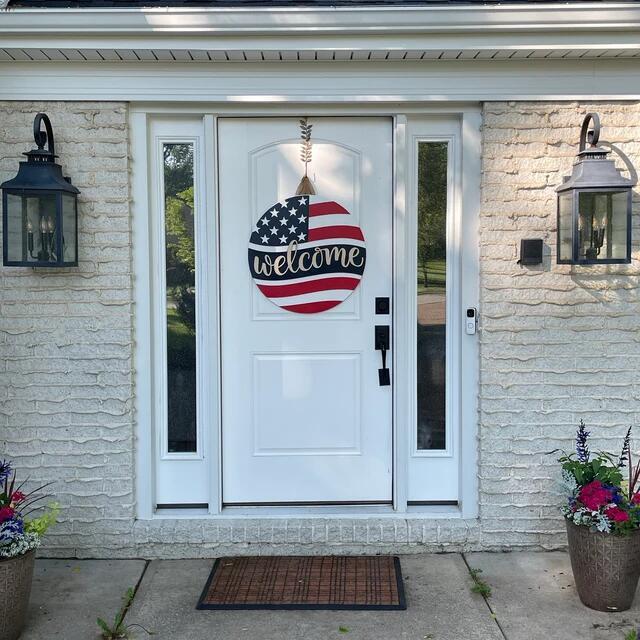 4th of July Door Hanger | Patriotic Front Door Decor 